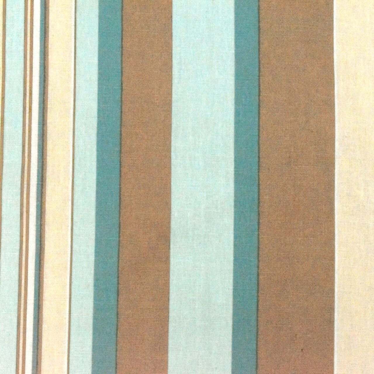 Brown-Blue-Multi Stripe Printed Slub Cotton Woven Shirting Fabric By the Yard